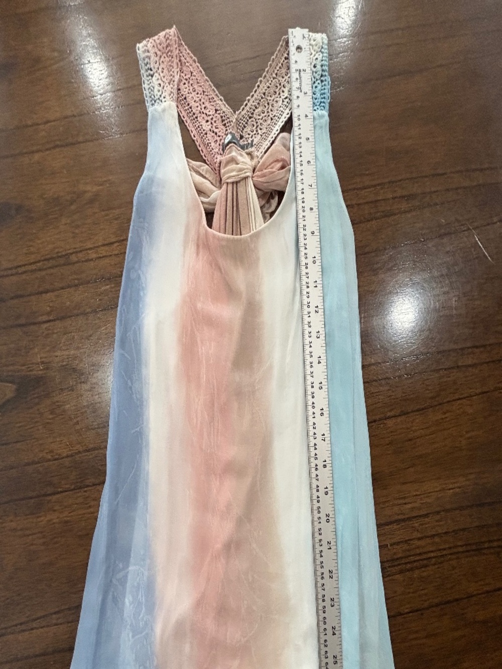 M Made in Italy Gradient silk with crochet lace racerback tank blouse size small - Picture 13 of 15